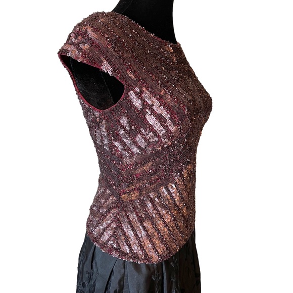 Theia Burgundy Sequin Top - Picture 5 of 11